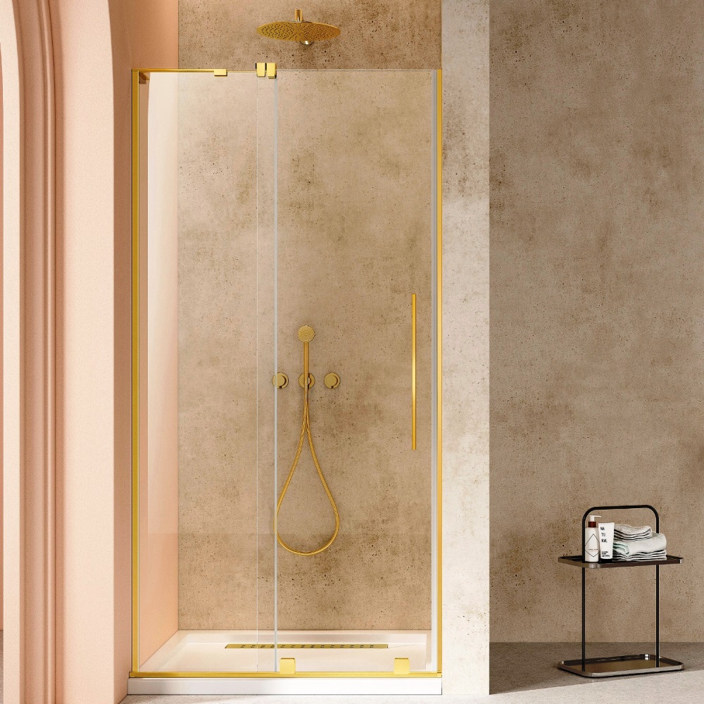 Душевая дверь Vincea Walk-In Золото матовое / Прозрачное