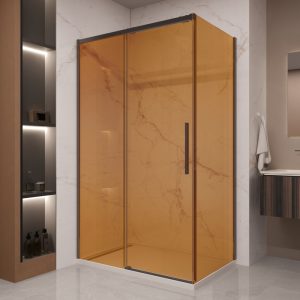 Душевой уголок Vincea Stella 120х90 Черный / Янтарное